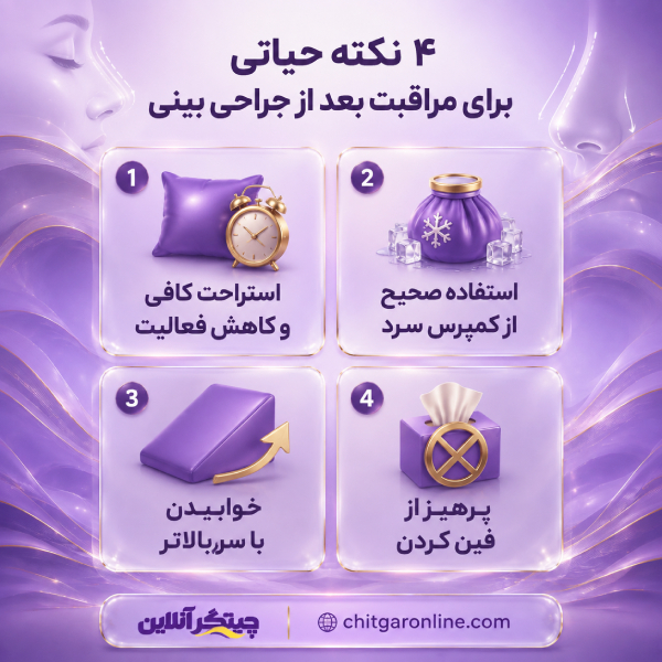 مراقبت های بعد از جراحی بینی
