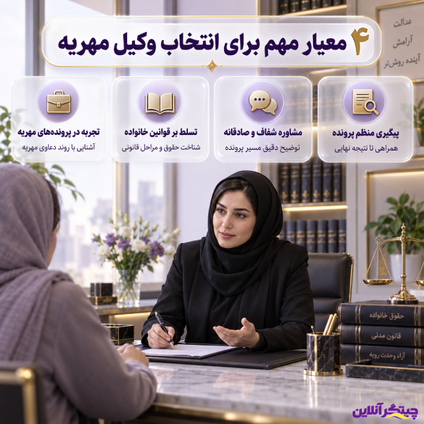 4 معیار مهم برای انتخاب وکیل مهریه