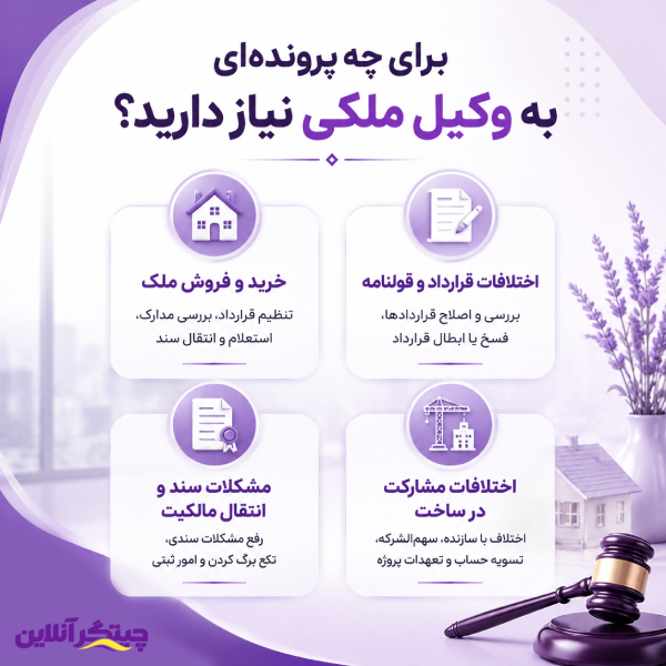 برای چه پرونده ای به وکیل ملکی نیاز دارید؟